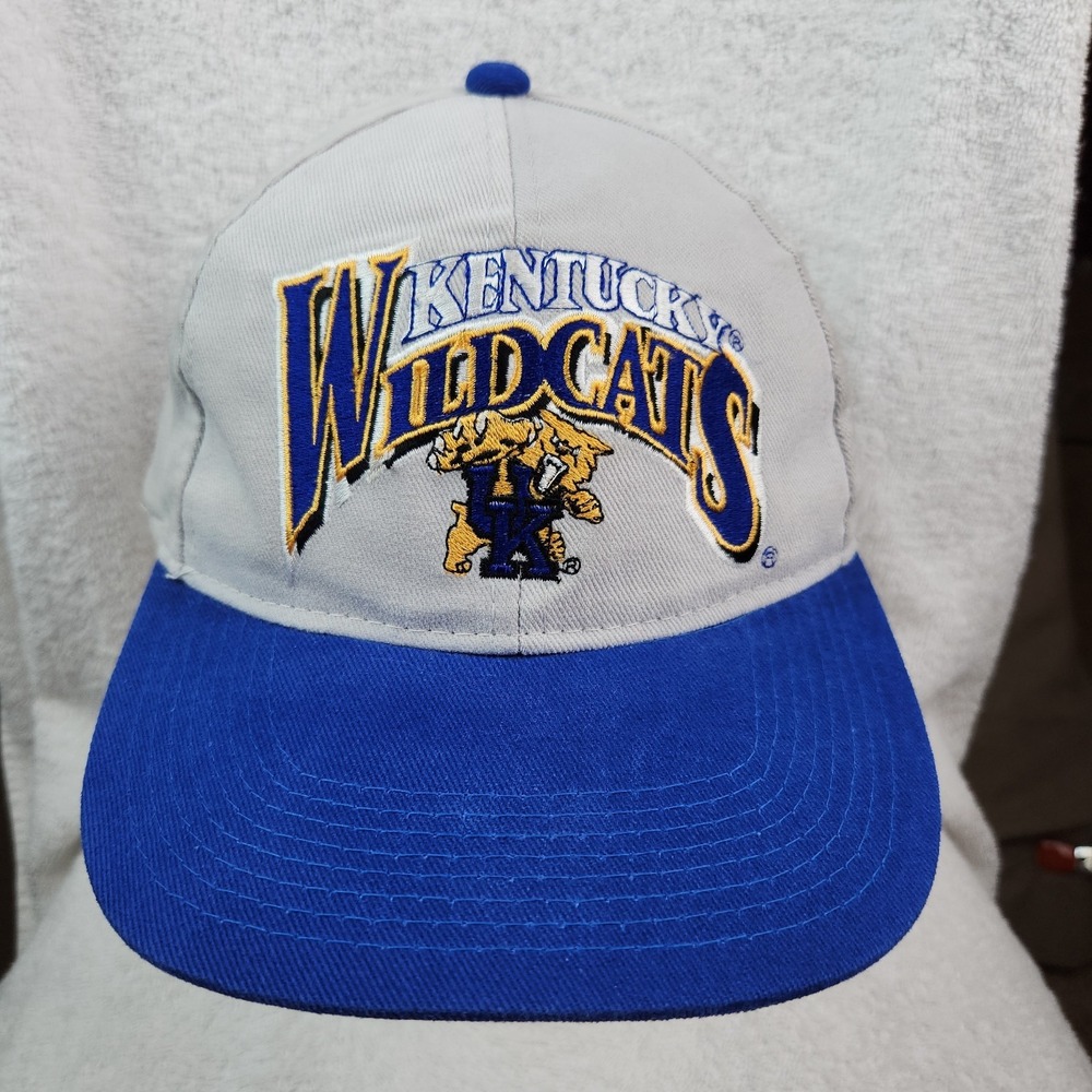 VTG University Kentucky Wildcats Hat Snapback Grey Block Print 1990s YoungAn SEC